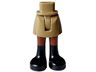 Mini Doll Hips and Skirt with Molded Reddish Brown Legs and Printed Black Boots Pattern - Thin Hinge