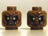 Minifigure, Head Dual Sided LotR Goblin Light Yellow Eyes, 8 Teeth / 7 Teeth Pattern