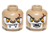 Minifigure, Head Dual Sided Alien Chima Lion with Fangs, Bright Light Orange Eyes, Dark Red Scar, Closed Mouth / Open Mouth Pattern