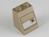 Slope 65 2 x 2 x 2 with Bottom Tube with Brown Eye on White Background Rectangle Pattern