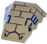 Wedge 4 x 4 Triple Curved No Studs with Dark Brown Bricks, Dark Blue Lines and Snake Eyes and Nostrils Pattern (Cobra Head)