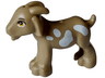 Goat, Friends Style with Bright Light Orange Eyes, Black Eyebrows and White Spots Pattern