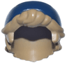 Mini Doll, Hair Combo, Hair with Hat, Short Tousled with Molded Dark Blue Beanie / Knit Cap Pattern