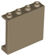 Panel 1 x 4 x 3 with Side Supports - Hollow Studs