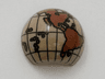 Cylinder Hemisphere 2 x 2 with Cutout with the Americas and South Pacific Reddish Brown Globe Pattern