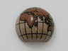 Cylinder Hemisphere 2 x 2 with Cutout with Europe, Africa, Asia, Australia Reddish Brown Globe Pattern