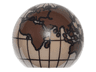 Cylinder Hemisphere 2 x 2 with Cutout with Europe, Africa, Asia, Australia Dark Brown Globe Pattern