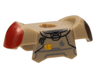 Minifigure Armor Breastplate with Shoulder Pads and 2 Back Studs with Red and Dark Brown Shoulder Splotches and Bright Light Orange '15' Pattern