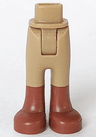 Mini Doll Hips and Trousers with Back Pockets with Reddish Brown Boots Pattern - Thick Hinge