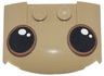 Wedge 3 x 4 x 2/3 Triple Curved with Black Eyes with Dark Brown and Dark Orange Iris Outlines and White Glints Pattern (Dancing Groot)