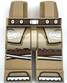 Hips and Legs with Reddish Brown Belt with Silver Buckle and Circles, Tan Tunic with Fur Hem and Celtic Knots, Knee Wrappings, Shoe Tips Pattern