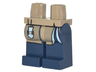Hips and Dark Blue Legs with Dark Tan Robe Tails and Bright Light Blue Pouch Pattern