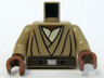 Torso SW Layered Shirt, Brown Belt Pattern (Mace Windu Clone Wars) / Dark Tan Arms / Reddish Brown Hands