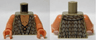 Torso LotR Vest with Woven Tan and Dark Tan Fabric and Dark Brown Laces Pattern / Nougat Arms / Nougat Hands
