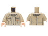 Torso SW Jacket with Dark Orange Rebel Alliance Symbol, 2 Pockets and Olive Green Scarf Pattern / Dark Tan Arms / Light Nougat Hands