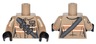Torso Ghostbusters Jumpsuit Female with 'J.H.' ID Badge and Strap with Ammo Pattern / Dark Tan Arms with Ghostbusters Pattern / Black Hands