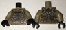Torso Desert Batman Suit with Muscles Outline, Bat Logo and Copper Armor and Belt Pattern / Dark Tan Arms / Black Hands