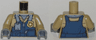 Torso Town Police Flight Suit with Name Tag and Gold Badge Pattern / Dark Tan Arms / Dark Bluish Gray Hands