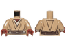 Torso SW Layered Shirt, Dark Brown Belt Pattern (Mace Windu) / Dark Tan Arms / Reddish Brown Hands