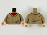 Torso Sweater with Vertical White Stripes over Red Undershirt Pattern / Dark Tan Arms / Light Nougat Hands