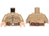Torso SW Shirt Front Seamed with Patch Pockets, Reddish Brown Belt Pattern (Luke Skywalker) / Dark Tan Arms / Light Nougat Hands