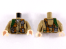 Torso Jacket with Dark Orange Pouches, Silver Radio and Bright Green Rope Pattern / Dark Tan Arms / Light Nougat Hands