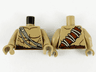 Torso Bare Chest with Muscles Outline, Fur Waist and Rope Pattern / Dark Tan Arms / Dark Tan Hands