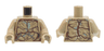 Torso Dark Tan and Reddish Brown Tree Bark Plates, Sand Green Moss and Vines Pattern / Dark Tan Arms / Dark Tan Hands