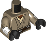 Torso SW Layered Shirt, Dark Brown Belt Pattern (Mace Windu) / Dark Tan Arms with Armor Pattern / Black Hands