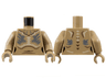 Torso Alien Dark Brown Contour Lines, Tan and Dark Bluish Gray Markings and Chest Hair Pattern / Dark Tan Arms / Dark Tan Hands