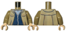Torso Open Jacket with Pockets, Dark Blue Sweater with Zipper and Bright Light Blue Shirt Pattern / Dark Tan Arms / Light Nougat Hands
