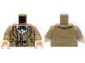 Torso Suit Jacket and Vest, White Shirt, Dark Green Bow Tie with Polka Dots, Belt with Silver Buckle Pattern / Dark Tan Arms / Light Nougat Hands