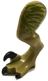 Dinosaur Leg Large (Rear) Raptor Left with Pin with Black Claws and Tan Stripes over Olive Green Pattern
