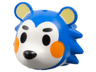 Minifigure, Head, Modified Hedgehog with Molded White Face and Printed Bright Light Yellow Inner Ears, Black Eyes, Eyebrows and Nose, Orange Cheeks Pattern