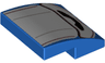 Slope, Curved 2 x 2 x 2/3 with White Seat Back Cushion with Black Panel and Red Lines Pattern