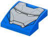 Slope, Curved 2 x 2 x 2/3 with Light Bluish Gray Face Shield, Dark Bluish Gray Stripe and Lines, White Eyes Pattern (Iron Man Mark 38 Face)
