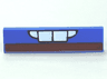 Tile 1 x 4 with White Teeth and Dark Red Stripe Pattern (Ivan Mater)