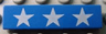 Tile 1 x 4 with 3 White Stars Pattern