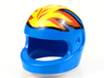 Minifigure, Headgear Helmet Motorcycle (Standard) with Yellow and Red Flames Pattern