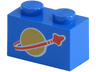 Brick 1 x 2 with Classic Space Logo Pattern