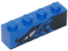 Brick 1 x 4 with Dragon Eye and Scales Pattern Model Left Side
