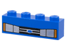 Brick 1 x 4 with Silver Car Headlights, Orange Signal Lights, Black Grille with Blue Oval Pattern