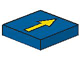 Tile 2 x 2 with Arrow Thin Yellow with Black Border Pattern