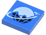 Tile 2 x 2 with Ice Planet 2002 Logo, Globe with Ice Pattern
