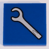 Tile 2 x 2 with White Spanner Wrench / Screwdriver Pattern