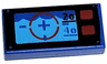 Tile 1 x 2 with Underwater Periscope View with Crosshairs, '20', '40', and Red Buttons Pattern