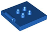 Duplo Tile, Modified 4 x 4 with 4 Center Studs and Hinge