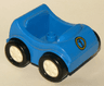Duplo Car with White Wheels and Black Smooth Tires with Yellow Number 1 in Circle Pattern