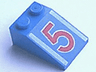 Slope 33 3 x 2 with Red Number 5 and White Trim Pattern