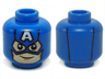 Minifigure, Head Male Mask with Eye Holes and Letter A on Forehead, Smile Pattern (Captain America)